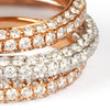 Karon Jacobson 18ct Pink, Yellow and White Gold All Diamond Rings - Designer Jewellery - detail