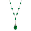 Karon Jacobson 18ct White Gold, Emerald Stones & Diamond Necklace - 2