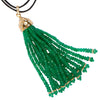 18ct Karon Jacobson Gold & Diamond Tassel Pendant with Emerald Beads - Designer Jewellery - 3