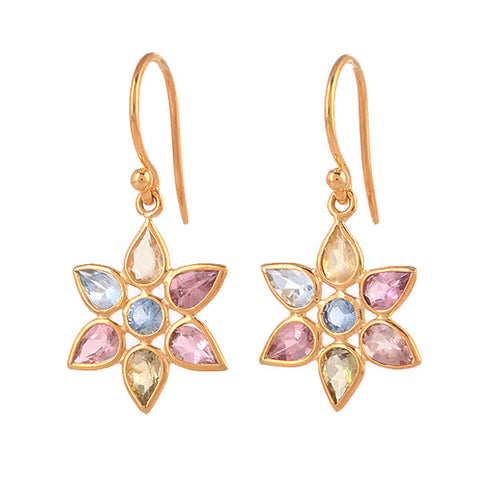 Sapphire Lotus Earrings