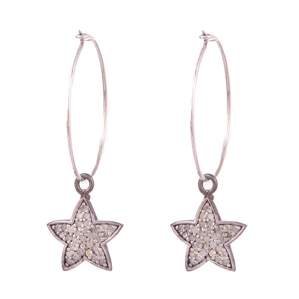 Diamond Star Earring Charms - Karon Jacobson Jewellery