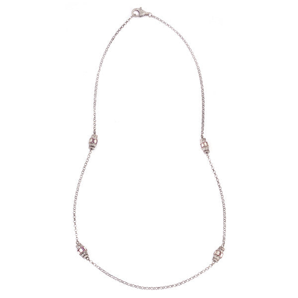 Diamond and Sterling Silver Necklace