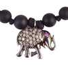 Diamond Elephant Charm on Onyx Bracelet - Karon Jacobson Jewellery