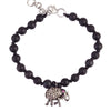Diamond Elephant Charm on Onyx Bracelet - Karon Jacobson Jewellery