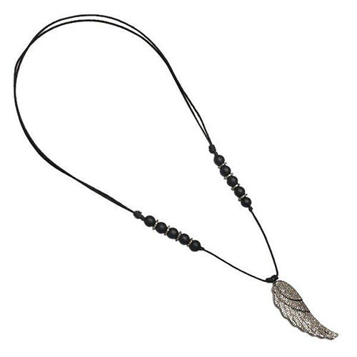 Diamond & Ebony Bead Necklace by Karon Jacobson Jewellery