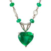 Karon Jacobson Emerald Heart Pendant and Diamond Necklace - Designer Jewellery - 3
