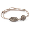 Karon Jacobson - Silver and Pave Diamond Bead and Cord Bracelet - Designer Jewellery - 1