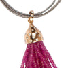 Karon Jacobson 18ct Gold & Diamond Tassel Pendant with Ruby Beads - 3