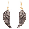 White Diamond Feather Earrings - Karon Jacobson Jewellery